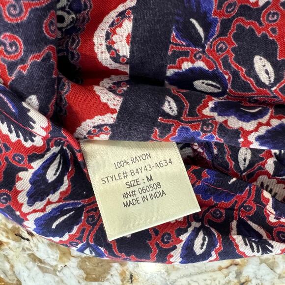 NWT Francesca's Mi ami Burnt Red & Blue Floral Print Rayon Shift Dress - SIZE S - Picture 9 of 10